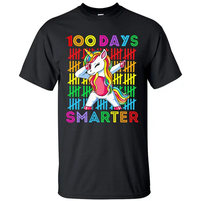 100th Day Of School Unicorn 100 Days Smarter Kindergarten Tall T-Shirt