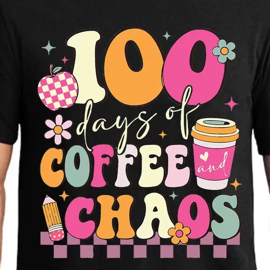 100 Days Of Coffee Chaos Lover Teacher Pajama Set