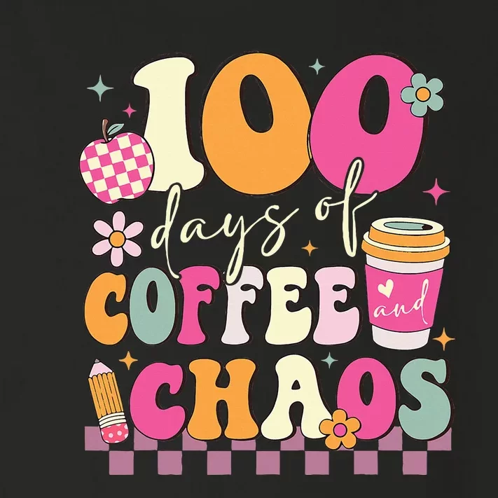 100 Days Of Coffee Chaos Lover Teacher Toddler Long Sleeve Shirt