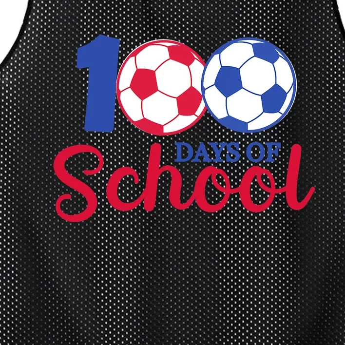 100 Days Of School Funny Soccer Balls Player Lover Mesh Reversible Basketball Jersey Tank