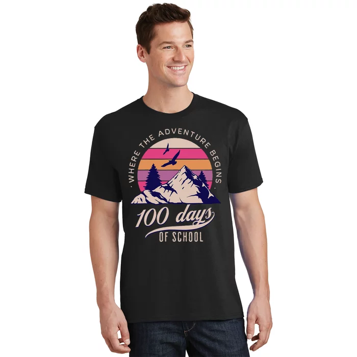 100 Days Of School Retro Outdoor Teacher T-Shirt