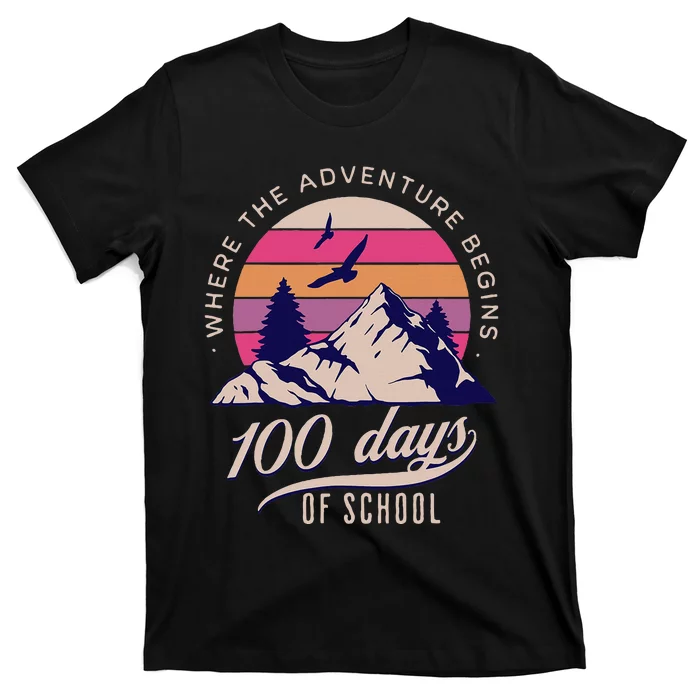 100 Days Of School Retro Outdoor Teacher T-Shirt