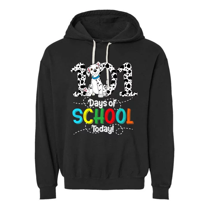 100th Day Of School 101 Days Smarter 100 For Boy Girl Garment-Dyed Fleece Hoodie