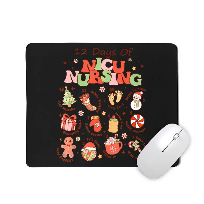 12 Days Of NICU Unit Nursing Funny NICU Nurse Christmas Mousepad