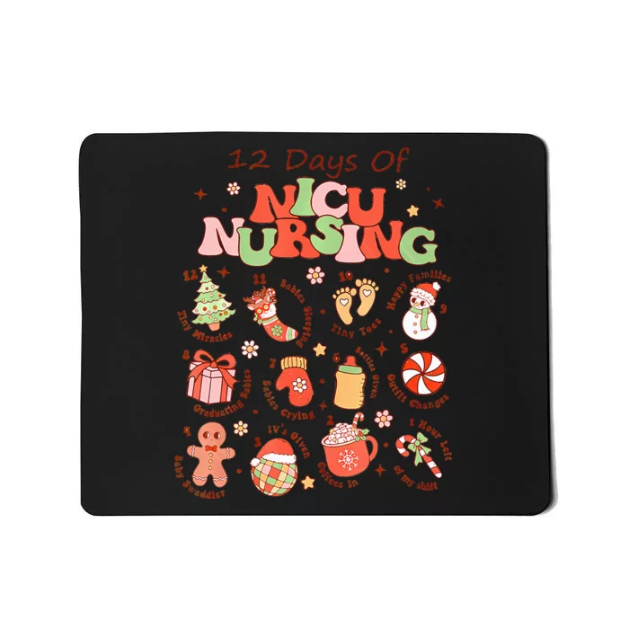 12 Days Of NICU Unit Nursing Funny NICU Nurse Christmas Mousepad