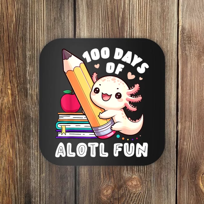 100 Days Of School Axolotl Happy 100th Day Teacher Student Coaster