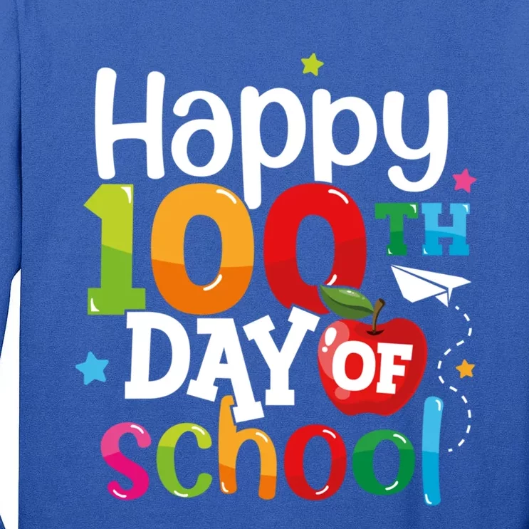 100 Days Of School Teachers Happy 100th Day Of School Meaningful Gift Tall Long Sleeve T-Shirt