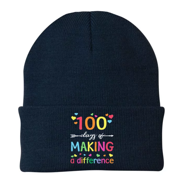 100 Days Of Making Difference 100th Day Of School Teacher Knit Cap Winter Beanie