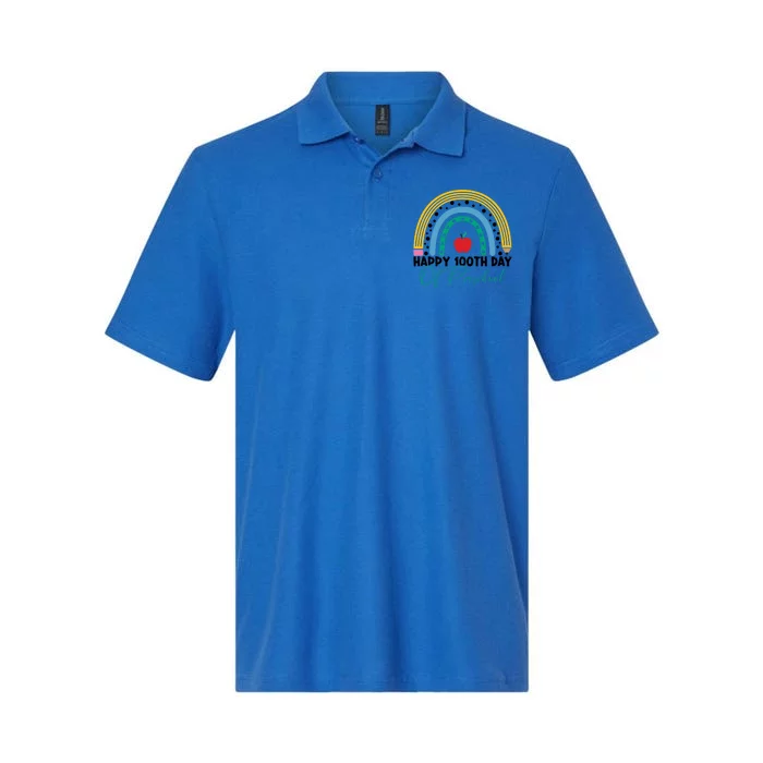 100Th Day Of Preschool Teacher Rainbow Preschool Teacher Gift Softstyle Adult Sport Polo