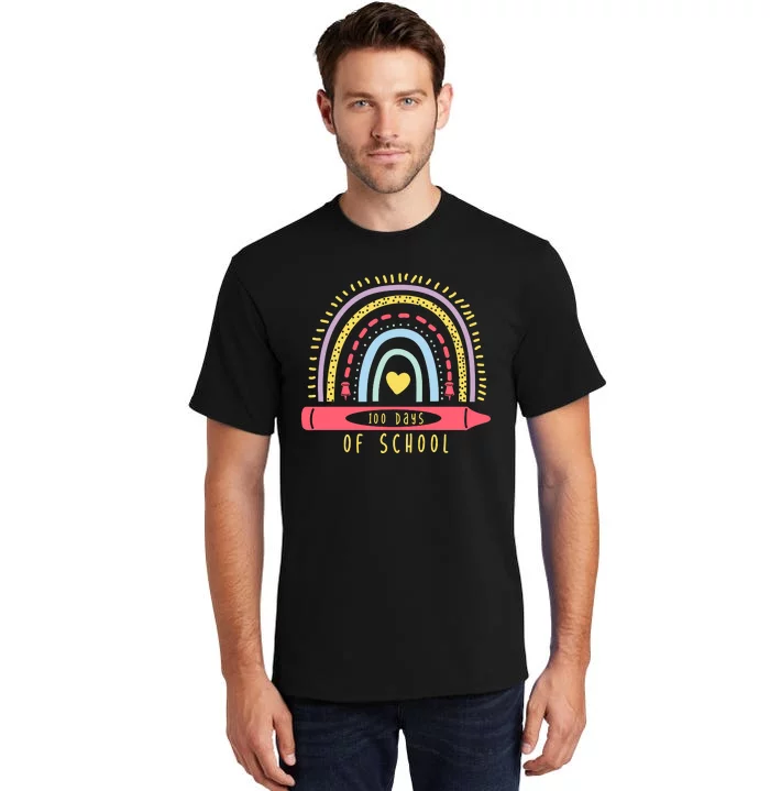 100 Days Of School Colorful Rainbow Tall T-Shirt