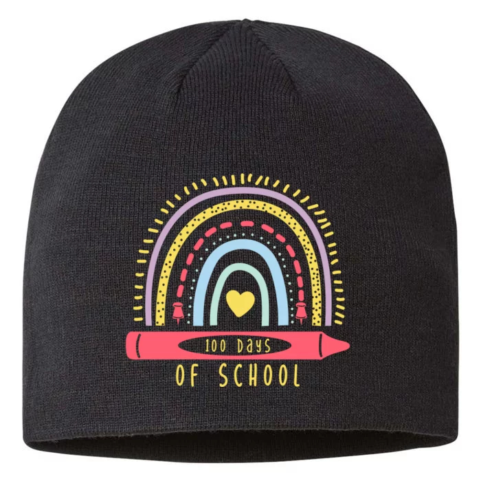 100 Days Of School Colorful Rainbow 8 1/2in Sustainable Knit Beanie