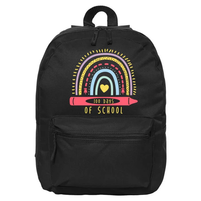 100 Days Of School Colorful Rainbow 16 in Basic Backpack