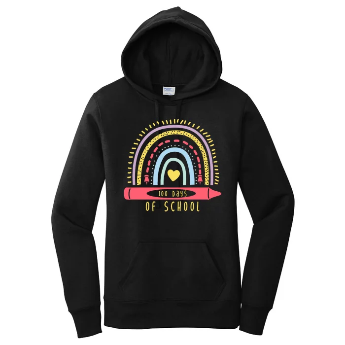 100 Days Of School Colorful Rainbow Women's Pullover Hoodie