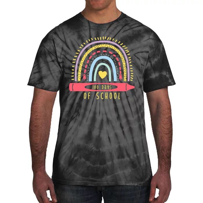 100 Days Of School Colorful Rainbow Tie-Dye T-Shirt