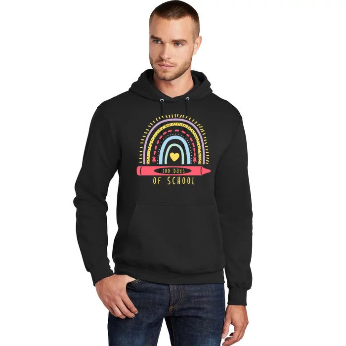 100 Days Of School Colorful Rainbow Tall Hoodie