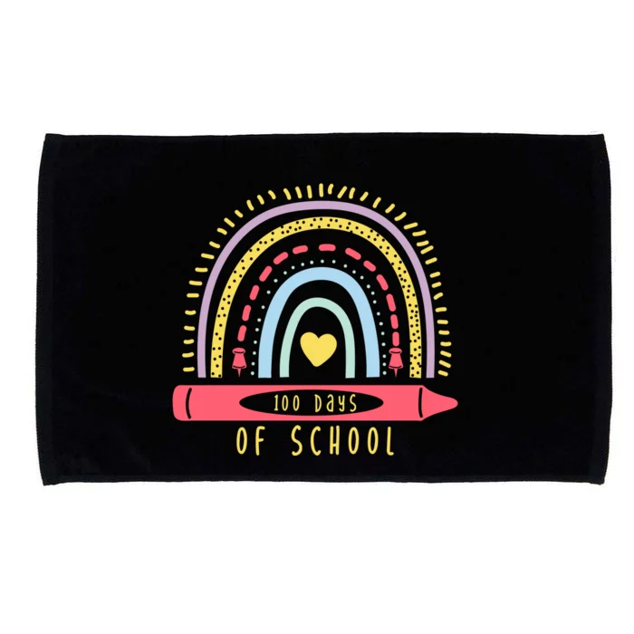 100 Days Of School Colorful Rainbow Microfiber Hand Towel