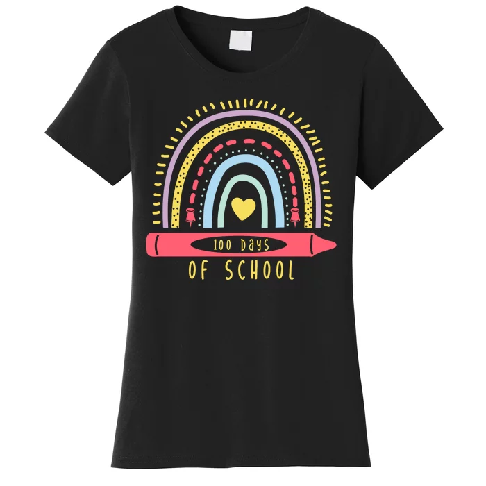 100 Days Of School Colorful Rainbow Women's T-Shirt