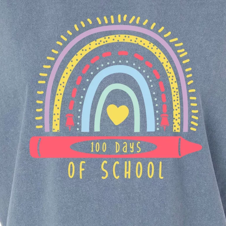 100 Days Of School Colorful Rainbow Garment-Dyed Women's Muscle Tee