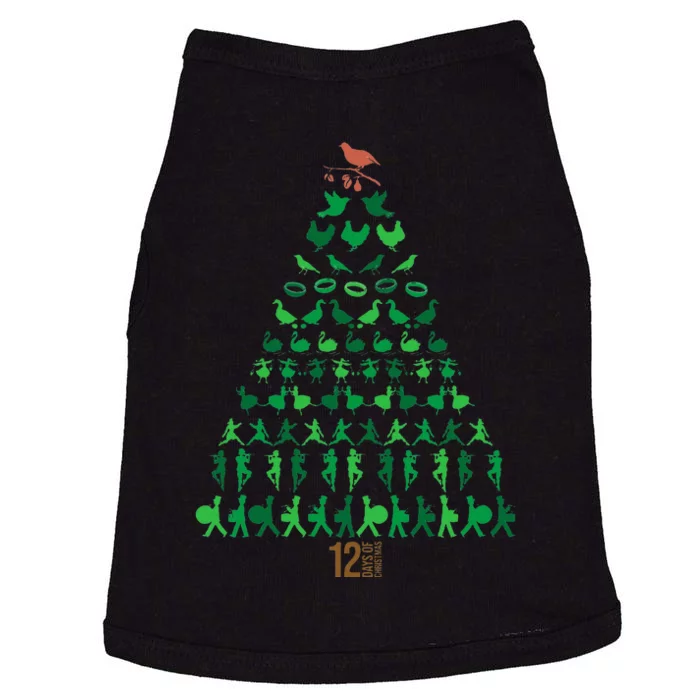 12 Days of Christmas Tree Classic Holiday Christmas Carol Doggie Tank