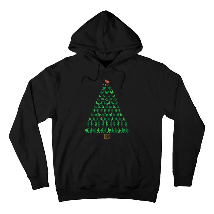 12 Days of Christmas Tree Classic Holiday Christmas Carol Tall Hoodie