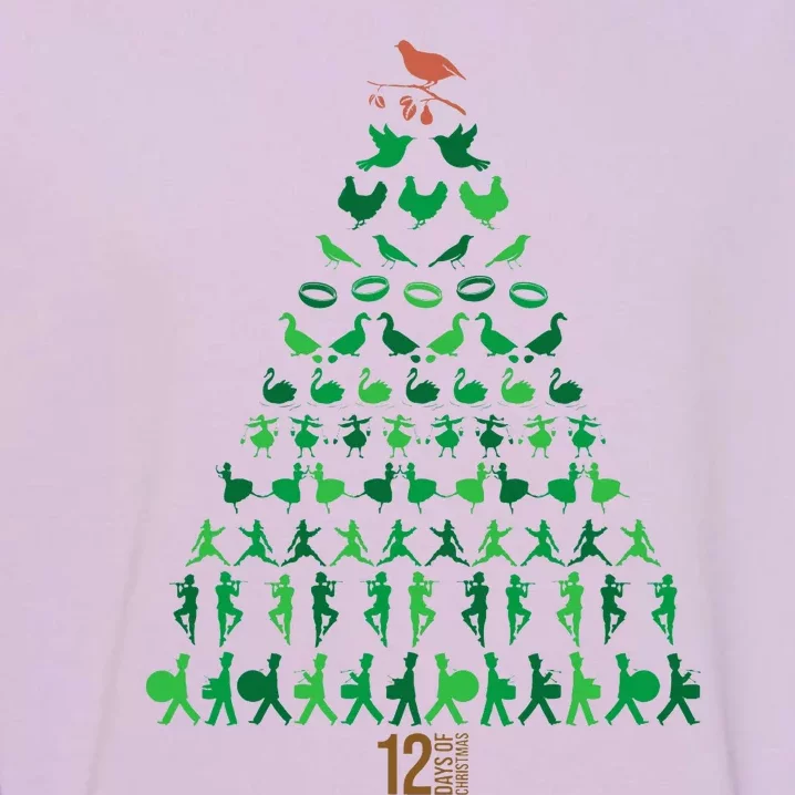 12 Days of Christmas Tree Classic Holiday Christmas Carol Garment-Dyed Sweatshirt