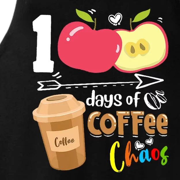 100 Days Of Coffee Chaos 100th Day Of School Ladies Tri-Blend Wicking Tank