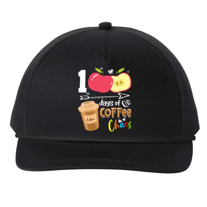 100 Days Of Coffee Chaos 100th Day Of School Snapback Five-Panel Rope Hat