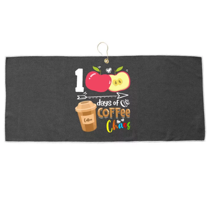 100 Days Of Coffee Chaos 100th Day Of School Large Microfiber Waffle Golf Towel