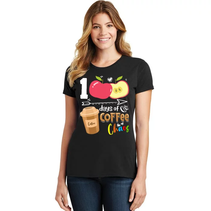 100 Days Of Coffee Chaos 100th Day Of School Women's T-Shirt