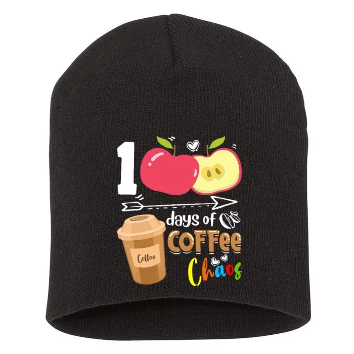 100 Days Of Coffee Chaos 100th Day Of School Short Acrylic Beanie