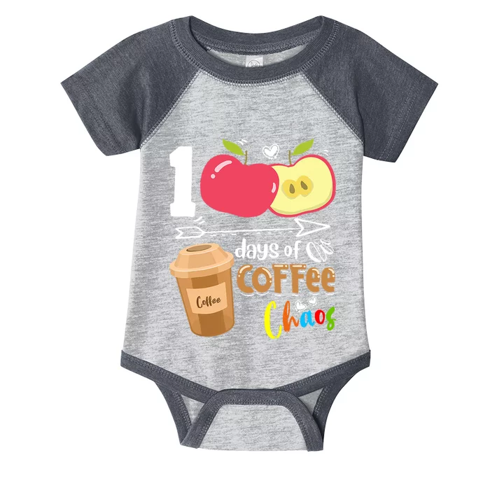 100 Days Of Coffee Chaos 100th Day Of School Infant Baby Jersey Bodysuit