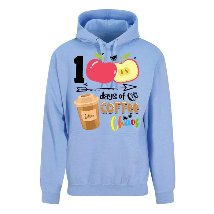 100 Days Of Coffee Chaos 100th Day Of School Unisex Surf Hoodie