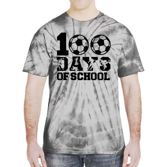 100 Days Of School Soccer Fan Gift Tie-Dye T-Shirt