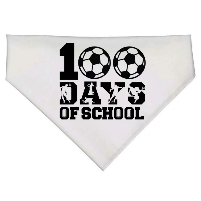 100 Days Of School Soccer Fan Gift USA-Made Doggie Bandana