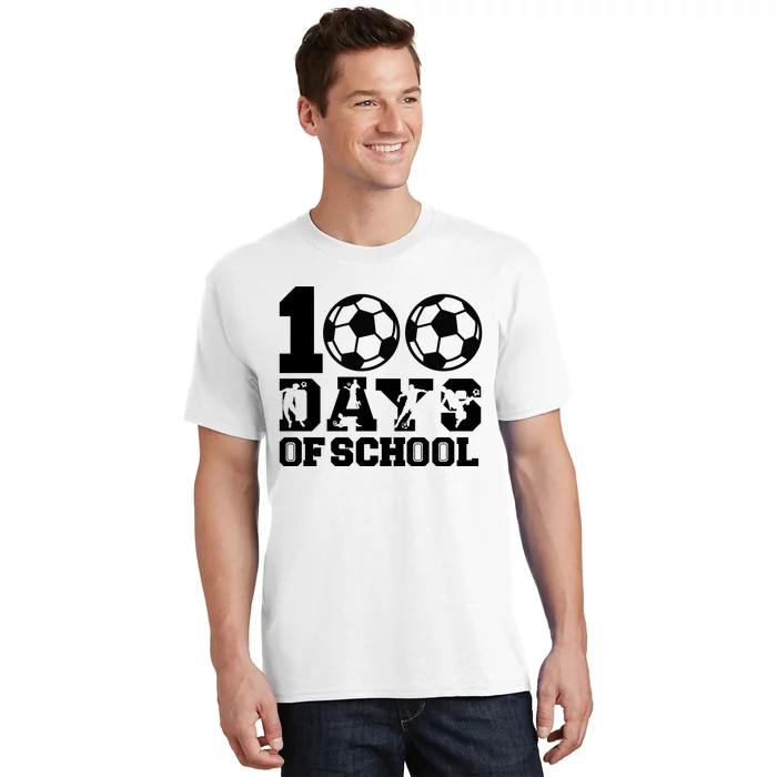 100 Days Of School Soccer Fan Gift T-Shirt