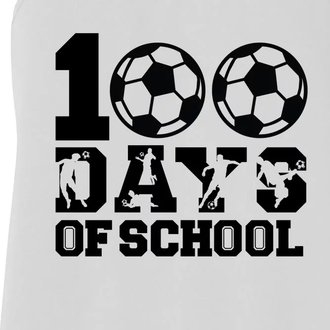 100 Days Of School Soccer Fan Gift Women's Racerback Tank