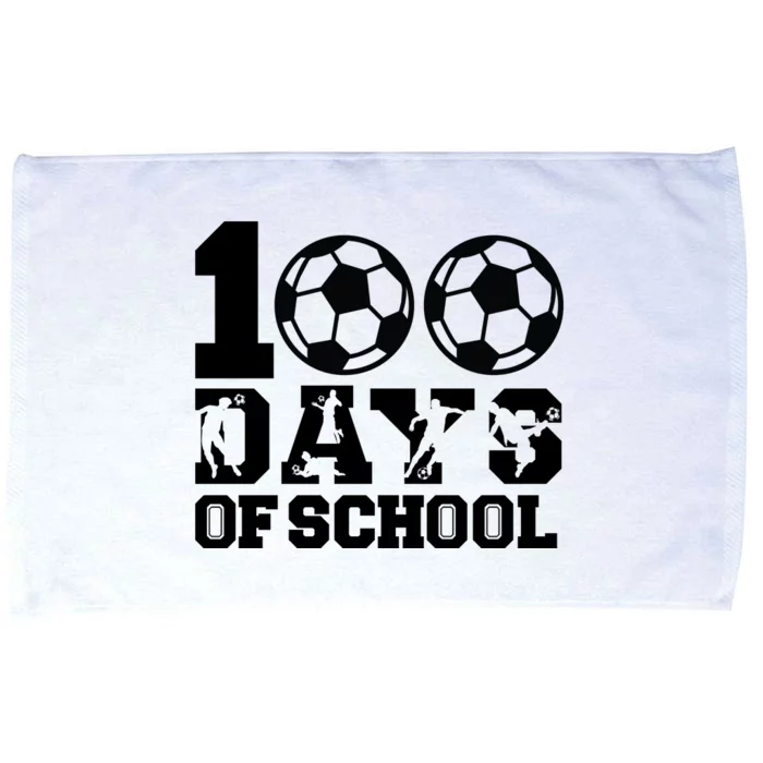 100 Days Of School Soccer Fan Gift Microfiber Hand Towel