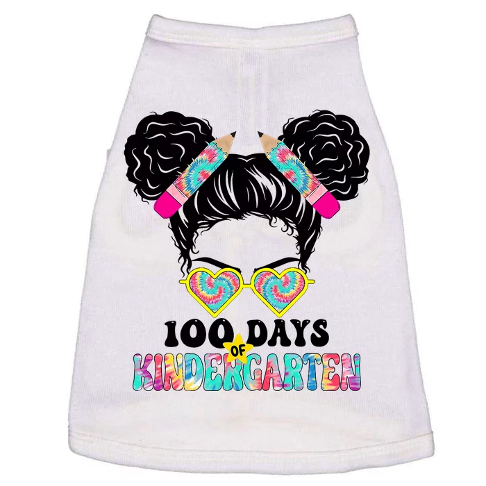 100 Days Of Kindergarten Girls Messy 100th Day Of School Doggie Tank