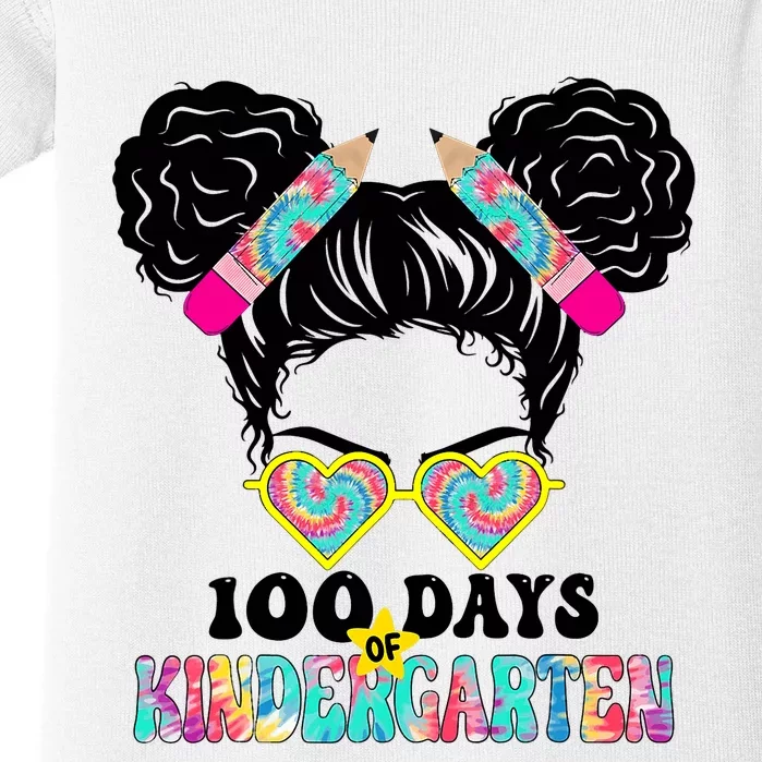 100 Days Of Kindergarten Girls Messy 100th Day Of School Baby Bodysuit