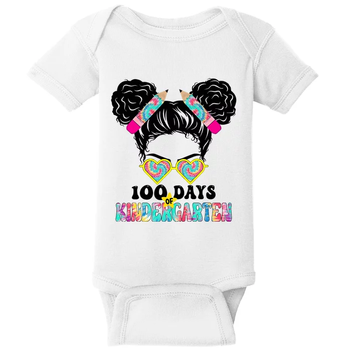 100 Days Of Kindergarten Girls Messy 100th Day Of School Baby Bodysuit