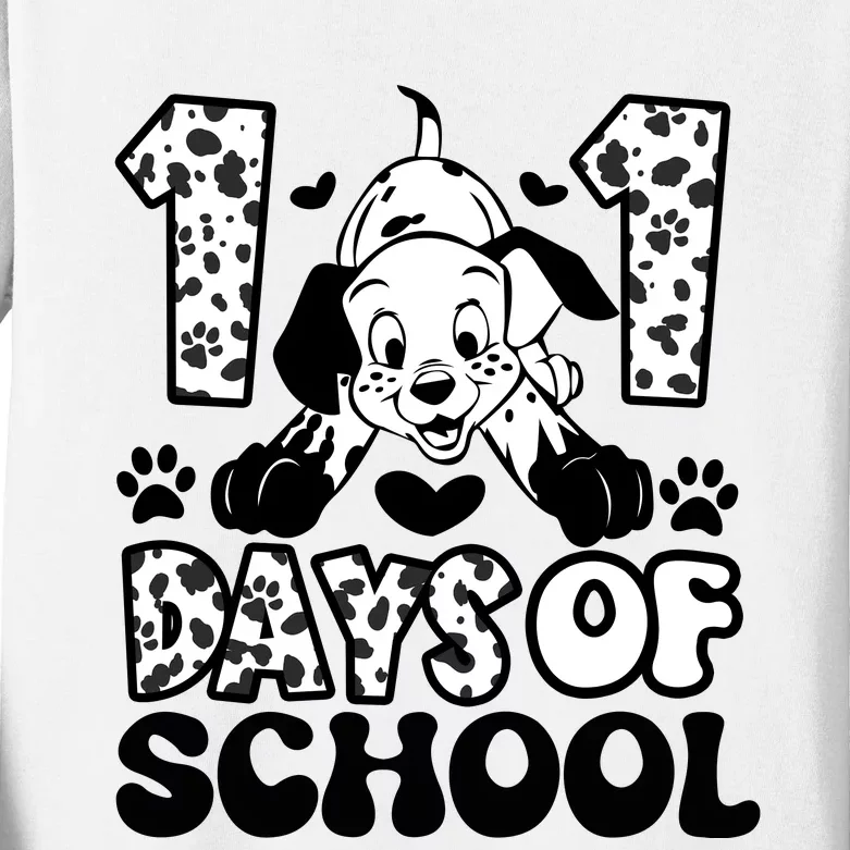 101 Days Of School Dalmatian I Survived 100 Days Of School Funnny Kids Long Sleeve Shirt