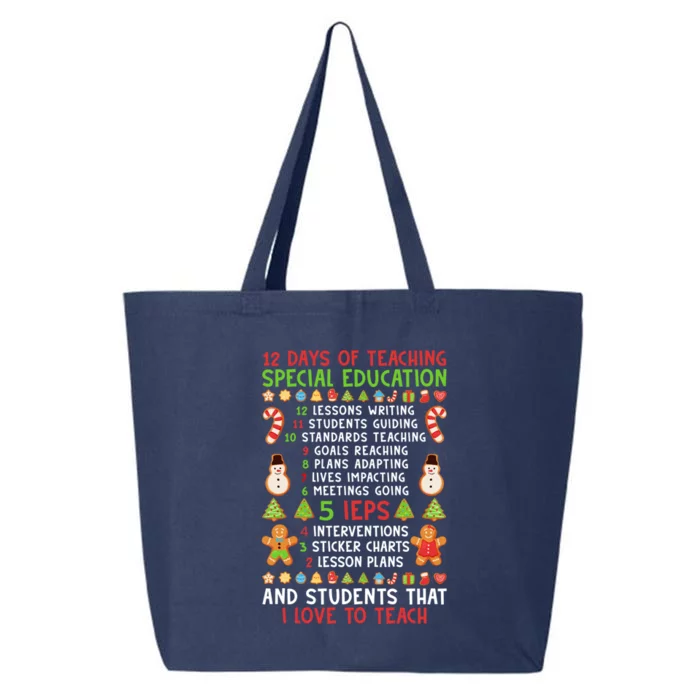 12 Days Of Teaching Special Education Ieps Sped Teacher Xmas Gift 25L Jumbo Tote