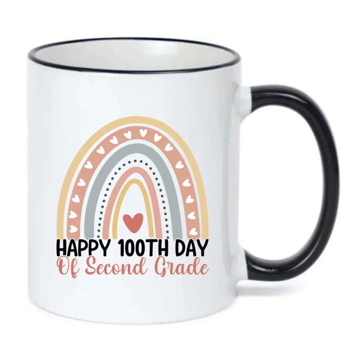 100Th Day Of School 2Nd Grade Teacher Second Grade Rainbow Gift Black Color Changing Mug