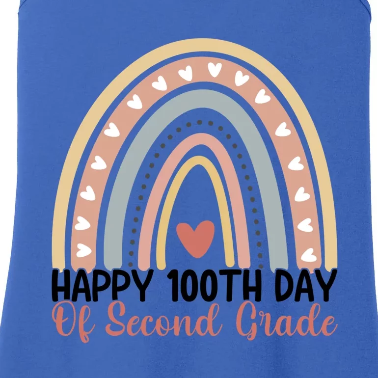 100Th Day Of School 2Nd Grade Teacher Second Grade Rainbow Gift Ladies Essential Tank