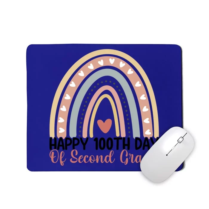 100Th Day Of School 2Nd Grade Teacher Second Grade Rainbow Gift Mousepad