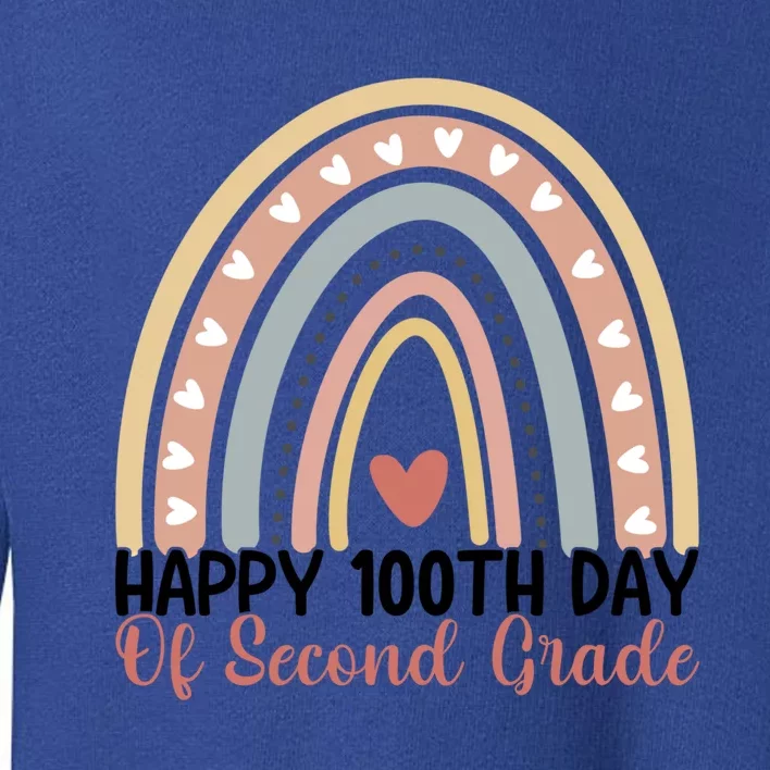 100Th Day Of School 2Nd Grade Teacher Second Grade Rainbow Gift Toddler Sweatshirt