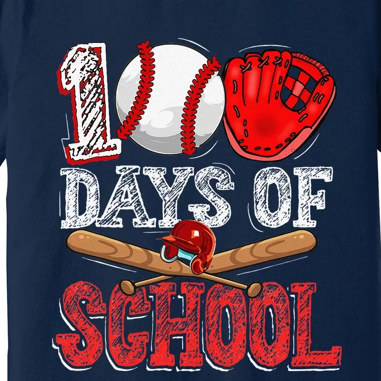 100 Days Of School Baseball 100th Day Of School Teacher Premium T-Shirt