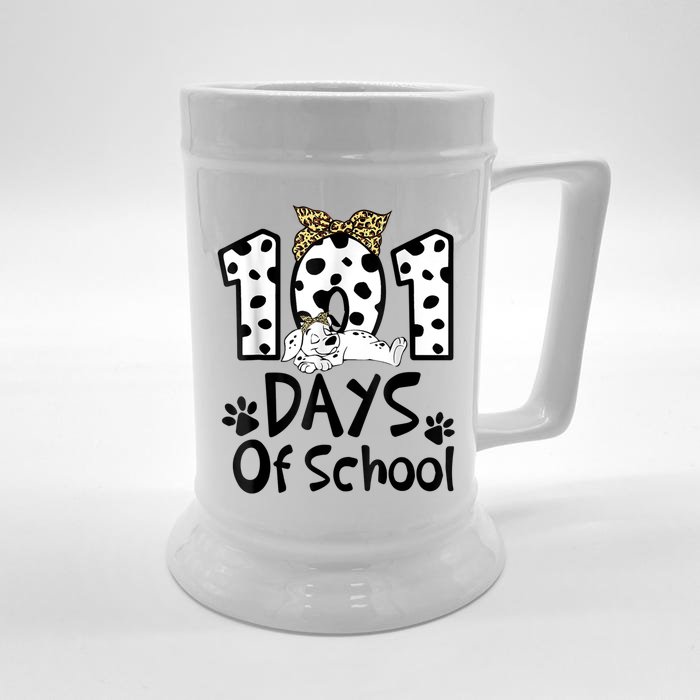 101 Days Of School Dalmatian Dog 100 Days Smarter Front & Back Beer Stein