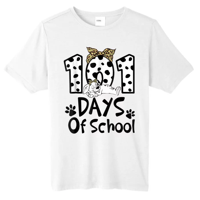 101 Days Of School Dalmatian Dog 100 Days Smarter ChromaSoft Performance T-Shirt