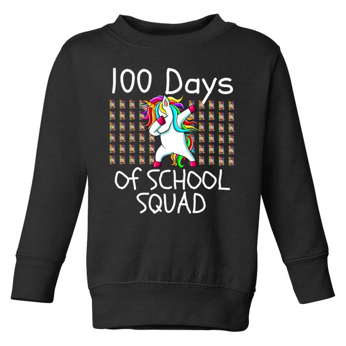 100th Day Of School Squad Unicorn Teacher 100 Days Smarter Toddler Sweatshirt